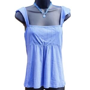 GIANNI BINI Flutter Strap Cadet Blue Purple Periwinkle Tank Top Junior Sz Medium